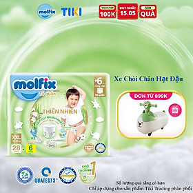 Tã/bỉm quần Molfix Thiên nhiên Jumbo XXL (15kg - 25kg) - Gói 28+6 miếng