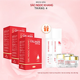 Combo 3 Nước uống đẹp da Collagen Dipeptide 30 túi Sắc Ngọc Khang hấp thụ nhanh và vượt trội giúp trẻ hóa làn da - săn chắc và sáng mịn