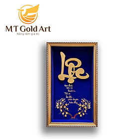 Tranh chữ lộc dát vàng 24k ( 35x55cm) MT Gold Art- Hàng chính hãng, trang trí nhà cửa, phòng làm việc, quà tặng sếp, đối tác, khách hàng, tân gia, khai trương