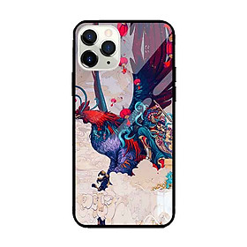 Ốp lưng kính cường lực cho iPhone 11 Pro Max Nền Gà Bay - Hàng Chính Hãng