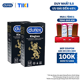 Bộ 2 hộp bao cao su Durex Kingtex 12s (hộp 12 bao) 