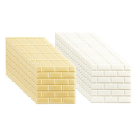 40x 3D PE Brick Wall Sticker Self-Adhesive Wallpaper Panels Home Room Décor