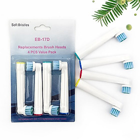 Bộ 4 đầu bàn chải đánh răng  điện - cho máy Braun Oral B – Làm sạch nướu, hết viêm nha chu – Tác động kép – Xuất xứ: Anh