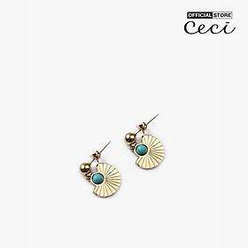CECI - Khuyên tai nữ xỏ lỗ dáng thả phối hình rẻ quạt thời trang CC1-02000153