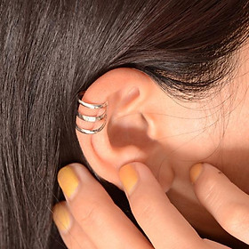 Bulk 3pcs    Ear Cuff 3 Hoops Earrings Clip Non-pierced Hollow