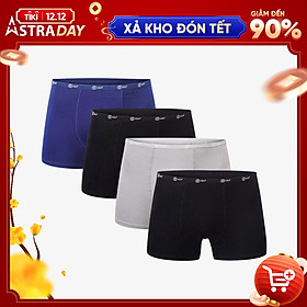 Combo 4 quần lót nam Boxer sợi cạp 1cm sợi tre tự nhiên mềm mịn thấm hút mồ hôi, co giãn 4 chiều MRM Manlywear – Màu ngẫu nhiên