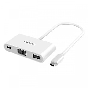 Cáp chuyển đổi USB Type C sang VGA và USB 3.0 Cao cấp Ugreen - hàng chính hãng