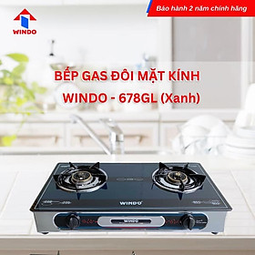 BẾP GAS ĐÔI MẶT KÍNH CAO CẤP WINDO - 678GL- Hàng Chính Hãng