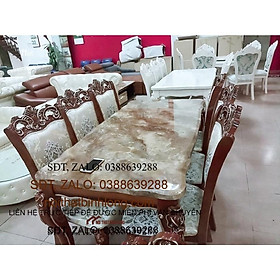 Bàn ghế ăn nhập khẩu 6 ghế vs bàn đá