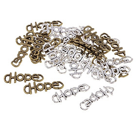 30 Piece Silver Bronze Alloy Hope Shape Bracelet Charms Necklace Pendants Jewelry Making Findings for DIY Phone Keyring Hanging Charms DIY Hair Accessories