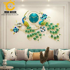 Mua Đồng hồ treo tường chim công khổng tước Hm2928 cỡ đại 145*65cm kim trôi cho phòng khách đẹp