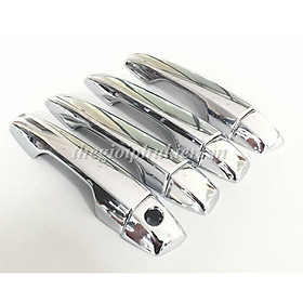 Bộ ốp tay nắm cửa xe Mitsubishi Xpander mạ Crom - Tặng miếng dán trong suốt chống xước hõm cửa