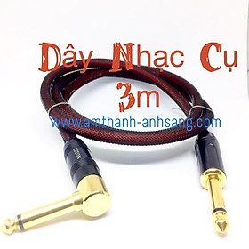  dây tín hiệu guitar dài 3m 01 dây Jack 6 ly trống điện tử đàn organ keyboard