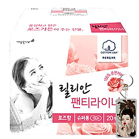 Băng vệ sinh Lilian hương hoa hồng hàng ngày Hàn Quốc (18cmx20miếng) tặng móc khoá