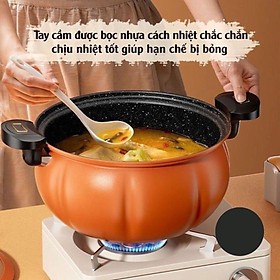 Nồi áp suất Chống Dính Bí Ngô cao cấp 8L Thông Minh, Nồi Hầm 4 In 1 đa zi năng dành cho bếp từ Và Bếp Từ