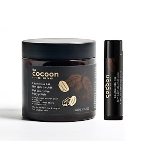 Combo Cà phê đắk lắk Tẩy da chết body cocoon 200ml + Son tẩy da chết môi cocoon 5g