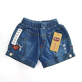 Quần Short Jean Bé Gái Thêu Trái Tim Đỏ SILBER KIDS