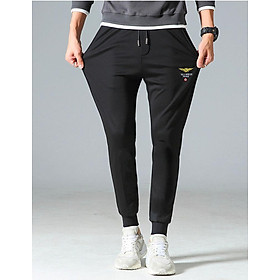 Quần Jogger thể thao Nam 9 tất ống bo thêu họa tiết phía trước mang phong cách Hàn Quốc trẻ trung dáng ôm body chất liệu vải lanh cao cấp co giãn nhẹ mặc thoải mái hợp xu hướng thời trang - Mẫu HOT