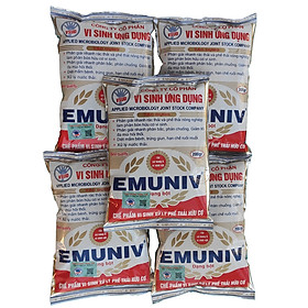 Mua  Combo 5 Gói  Chế phẩm EMUNIV dạng bột 200g dùng ủ rác  chất thải hữu cơ làm thành phân bón  làm đệm lót chăn nuôi  khử mùi hôi chuồng trại