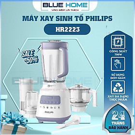 Mua Máy Xay Sinh Tố Philips HR2223/00  Công Suất 700W Phụ kiện cối 4 Món - Hàng Chính Hãng