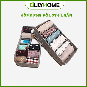 Mua Hộp đựng đồ lót tất vớ tiện dụng 6 ngăn Ollyhome  Túi vải đựng quần áo  Hộp vải xếp quần áo gọn gàng