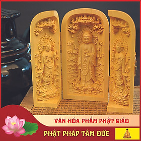 Bộ 3 Tượng Phật Quan Âm, Tượng Phật Gỗ Tây Phương Tam Thánh, Bộ 3 Tượng Phật Như Lai, Bộ 3 Ông Phúc Lộc Thọ Cao Cấp Gấp Gọn - Gia Công Tinh Xảo