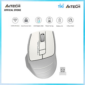 Mua  Tặng túi phụ kiện đựng cáp sạc  Chuột không dây A4Tech FStyler FG30S Silent Wireless 2.4GHz - Hàng chính hãng