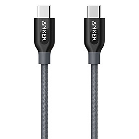 Dây Cáp Sạc USB Type-C Ra USB Type-C 2.0 Anker Powerline+ 0.9m (Kèm Bao Da) - A8187HA1 (Xám) - Hàng Chính Hãng