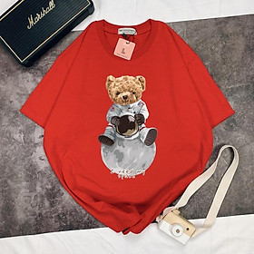 Áo Thun Tay Ngắn UNISEX in Decal IN DECAL GẤU MY SPACE - Hình chụp thật  - Số đo ở cuối