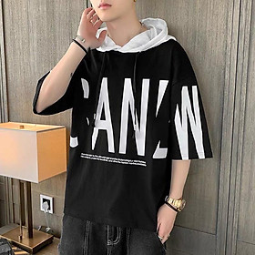 Áo Hoodie Nam Thun Cotton Mùa Hè Tay Lỡ In Chữ Dáng Rộng Phong Cách Hàn Quốc Thời Trang Zenkonu TOP NAM 259