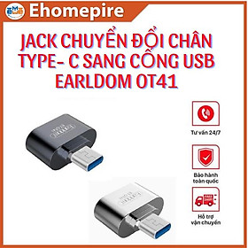 Hình ảnh Jack Chuyển Đổi Chân Type- C Sang Cổng USB Earldom OT41 Hàng Chính Hãng