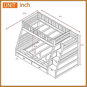 Giường tầng Juno Sofa 1m / 1m4 cầu thang đảo chiều màu lựa chọn