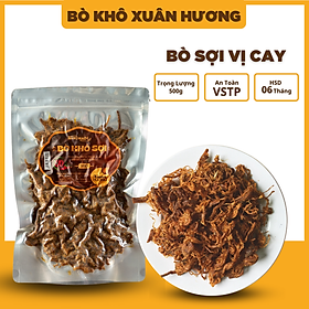 Khô bò khô sợi loại 1, thịt bò khô xé sợi vị cay đặc biệt Xuân Hương siêu