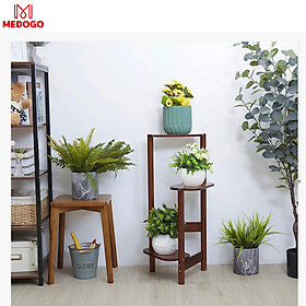 Mua GIÁ GỖ ĐỂ CÂY CẢNH TRANG TRÍ NHÀ CỬA  KỆ GỖ ĐỂ CHẬU HOA BẰNG GỖ THÔNG ĐẸP MEDOGO