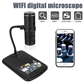 Mua ROGTZ Kính Hiển Vi Phóng Đại 50-1000x Kết Nối Wifi/Có Dây Dùng Cho Điện Thoại  PC Độ Phân Giải 1080P Với 8 Đèn Led Trợ Sáng. WiFi Digital Microscope HD1080P 1000X USB Microscope 8 LED Wireless Portable Electronic Camera for Smartphone - Hàng Chính Hãng