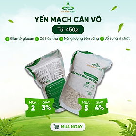 Yến mạch nguyên hạt Cán mỏng Sức Khỏe Xanh, hàng chính hãng nhập khẩu từ Úc/Chile, Túi 450g
