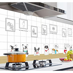 Mua Combo 3 mét giấy dán bếp  decal dán bếp tráng nhôm ĐÀN CHÓ CƯNG khổ 60cm có keo sẵn