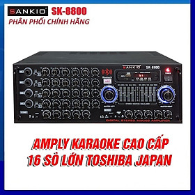 Amply Bluetooth SANKIO SK 8800 - Ampli EQ 16 sò lớn, 2 quạt gió, 4 tụ nguồn lớn - Hàng chính hãng cao cấp