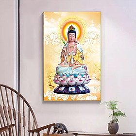 Mua Tranh thêu chữ thập Phật quan âm D01662  kích thước 40 x 60 cm