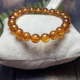 Vòng Hổ Phách Baltic cognac vàng nâu 8mm đặc biệt cao cấp Hadosa