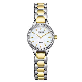 Đồng Hồ Nữ Citizen Pin-Quartz Đính Đá Swarovski Dây Thép Không Gỉ EZ7014-55D - Mặt Xà Cừ (24mm)