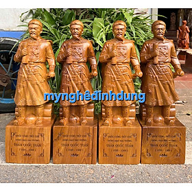 Tượng thánh trần quốc tuấn trần hưng đạo bằng gỗ bách xanh thơm nức cao 30x11x9cm