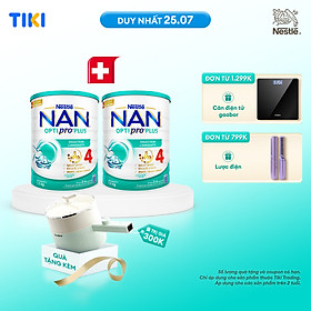 Bộ 2 lon Sữa bột NAN OPTIPRO PLUS 4 Nestle Bé 2-6 tuổi 1500g/lon Giúp tiêu hóa tốt - Nồi đa năng