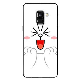 Ốp Lưng Dành Cho Điện Thoại Galaxy A8 2018 - Thỏ Line Trắng Smile