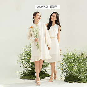 Áo sơ mi nữ GUMAC AC03049 cổ chữ V đính nơ ngực