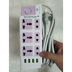 Mua ổ điện - Ổ Cắm Điện đa năng CYX 218U dây dài 3m  6 lỗ cắm  4 cổng sạc USB - Hàng chính hãng