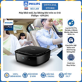 Máy Khử Mùi Lọc Không Khí Ô Tô Thương Hiệu Cao Cấp Philips GP6201 - Công suất: 3.7W - Hàng Nhập Khẩu