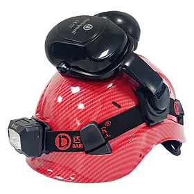 DARLINGWELL CR06X Mũ bảo hộ lao động Mỹ có nút bịt tai Đèn pha LED Nút bịt tai cứng ABS bảo vệ Foresty Màu công nghiệp: BR RED 07E LED