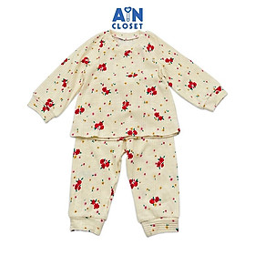 Hình ảnh Bộ quần áo dài bé gái họa tiết hoa Bát Tiên đỏ thun cotton - AICDBGIL8PZK - AIN Closet