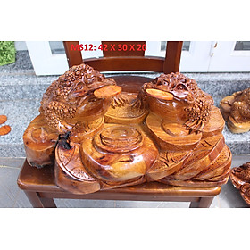 Mua Thiềm Thừ (Cóc) Chum Tiền gỗ Hương Việt  trưng bày phong thủy MS12
